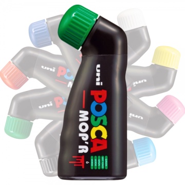 Marker UNI Posca mop'r PCM22, varf rotund buretat 3.0-19.0mm, verde - M1427 - Img 2
