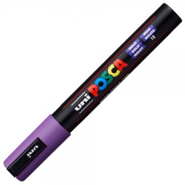 Marker UNI Posca PC-5M, varf rotund, 1.8-2.5mm, violet - M445 - Img 2
