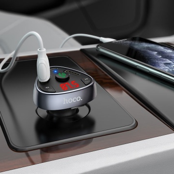Modulator FM Bluetooth, Hoco E51, 18W, 5V, 3.1A, 1xUSB-C, 1xUSB-A, PD, negru - Img 5