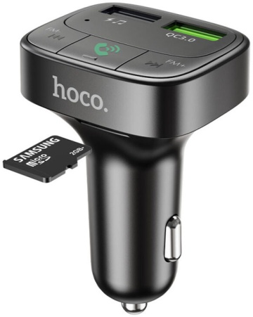 Modulator FM | Bluetooth, Hoco E59, 18W, 5V, 3.1A, 2xUSB-A, QC 3.0, negru - Img 3