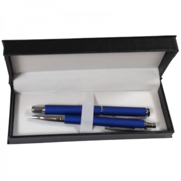Set cadou stilou + pix Cresco Winner, corp metalic albastru clips argintiu - S2343 - Img 2