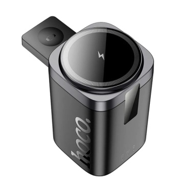 Statie Incarcare Wireless Hoco CQ20A, 2x USB-C, USB, 65W, Qi Charging, Stand, 6in1, negru - Img 5