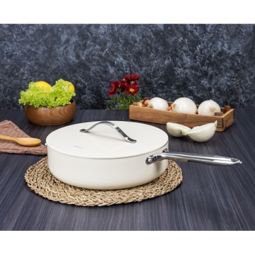 Tigaie inalta cu capac Zilan ZLN0880, 5 straturi, inox si ceramica, compatibila inductie, 28 cm, maner nituite - Img 6