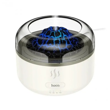 Umidificator Hoco HX30, casa si auto, aromaterapie, rezervor 300ml, lumina LED, alb, silentios si portabil - Img 1