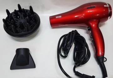 Uscator par Profesional 2800W, DSP 30075, 2 viteze, 3 temperaturi, 2 accesorii, motor AC, rosu - Img 3