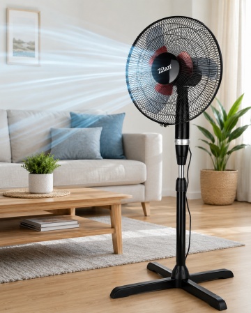 Ventilator cu picior Zilan ZLN2331, 60W, 3 trepte viteza, palete duble, negru - Img 2