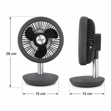 Ventilator portabil reincarcabil Zilan ZLN4000, USB, 5W, 18 cm, gri - Img 7