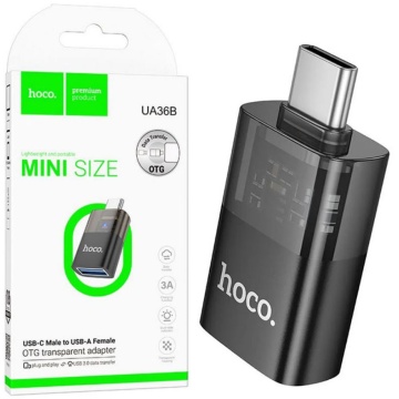 Adaptor USB-C la USB-A, OTG Hoco UA36B, incarcare rapida, negru - Img 5