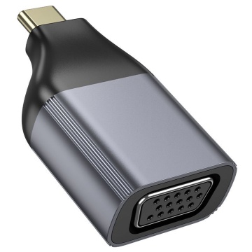 Adaptor USB-C la VGA, OTG Hoco UA34, 2K 60Hz, transfer video, gri - Img 2