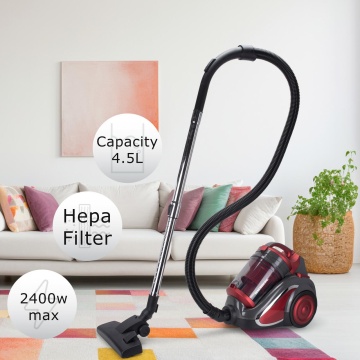 Aspirator fara sac Hausberg HB-2820RS, 2400W, sistem multiciclon, filtru lavabil, recipient 4.5L, cablu 5m, rosu/negru - Img 4
