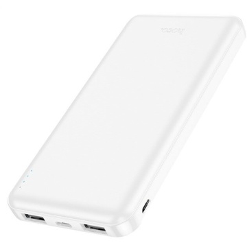 Baterie externa 10.000mAh, Hoco J100, 2xUSB-A, incarcare rapida, alb - Img 2
