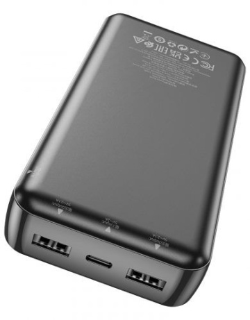 Baterie externa 20.000mAh, Hoco J100A, 2xUSB-A, incarcare rapida, negru - Img 3