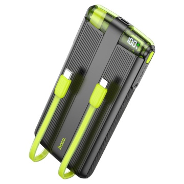 Baterie externa Hoco J127A, 10000mAh cu mini-cabluri USB-C / Lightning, 20W, Display LED, Mecha Dual, Negru - Img 3
