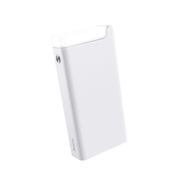 Baterie externa Hoco J62, 30000mAh, 3xUSB-A, incarcare wireless, lampa LED, 10W, Alb - Img 3