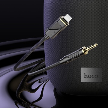 Cablu audio Aux Lightning la Jack 3.5mm, Hoco UPA30, 1m, negru - Img 4
