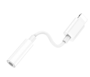 Cablu Audio Hoco LS34, Lightning la Jack 3.5mm (F) - 8cm, alb - Img 4