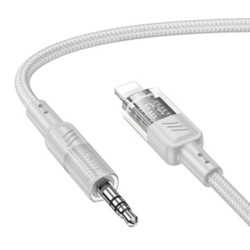 Cablu Audio Lightning la Jack 3.5mm (M) - 1.2m, Hoco UPA27, gri - Img 1