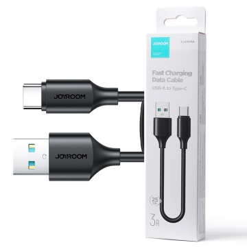 Cablu Joyroom USB-A la USB-C, 25cm, incarcare rapida 3A, transfer date, negru S-A9 - Img 1