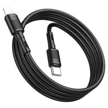 Cablu USB-C la Lightning, Hoco X83, PD20W, QC3.0, 1m, negru - Img 2