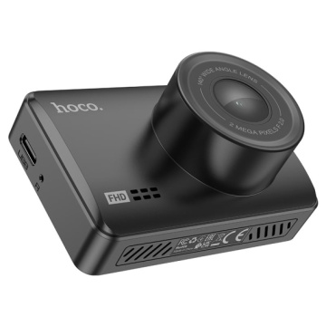 Camera de bord Hoco DV3, video Dual Channel, LCD HD 2.45", acumulator 200mAh, cablu Back 5.5m, TF Card, Multilanguage, negru - Img 3