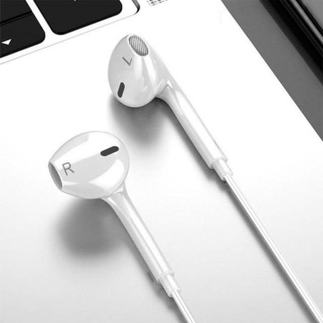 Casti cu Fir Hoco M101, In Ear, 3.5mm, 1.2m, Mic & Volume Key, HiFi, alb - Img 3