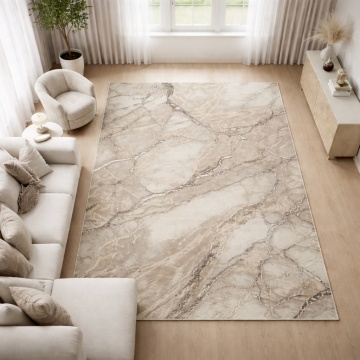Covor Livario Imperial Effect Carrara, 2450 g/mp, Textură Premium Soft Lux Cream Beige