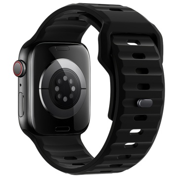 Curea silicon pentru iWatch, Hoco WA27, Universal Size, Flexibile Band, Stepped, negru - Img 2
