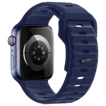 Curea silicon pentru iWatch, Hoco WA27, Universal Size, Flexibile Band, Stepped, albastru - Img 2