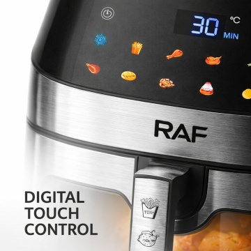 Friteuza cu Aer Cald RAF R5288, Capacitate 8L, 1700W Touch Control Premium, Negru - Img 3
