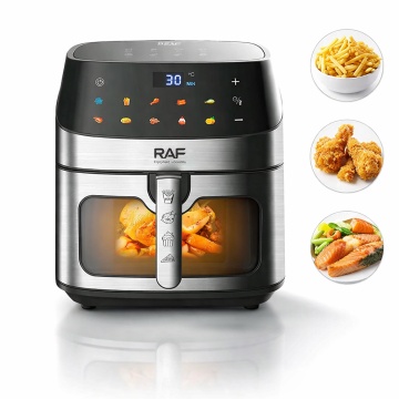 Friteuza cu Aer Cald RAF R5288, Capacitate 8L, 1700W Touch Control Premium, Negru