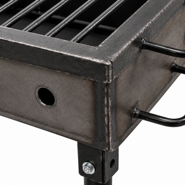Gratar gradina profesional Pexor S 30 X 40 CM metal gros 3 MM, pentru carbune si lemne, sita inox, picioare 40 cm, gri - Img 3