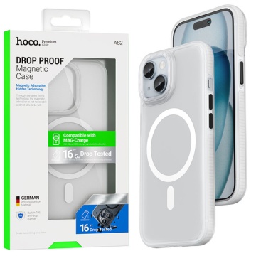 Husa iPhone 15 Plus Hoco AS2, MagSafe, GripEdge, protectie premium, alb - Img 3