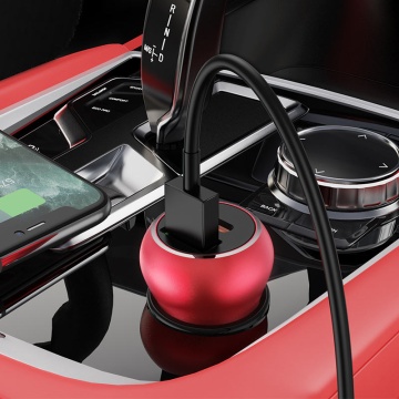 Incarcator Auto Hoco Z38, 20W, 1xUSB-C, 1xUSB-A, PD, QC 3.0, rosu - Img 3