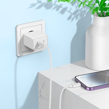 Incarcator Retea + Cablu USB-C, Hoco CS13A, 20W, 1xUSB-C, PD, alb - Img 3
