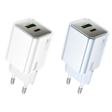 Incarcator Retea Hoco N46, PD20W, 1xUSB-C, 1xUSB-A, alb - Img 3