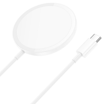 Incarcator Wireless Hoco CW52, Magnetic, 15W, Qi Charging, Fast, Universal, alb - Img 1