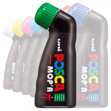 Marker UNI Posca mop'r PCM22, varf rotund buretat 3.0-19.0mm, verde - M1427 - Img 3