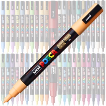 Marker UNI Posca PC-3M, varf rotund, 0.9-1.3mm, portocaliu deschis - M861 - Img 2