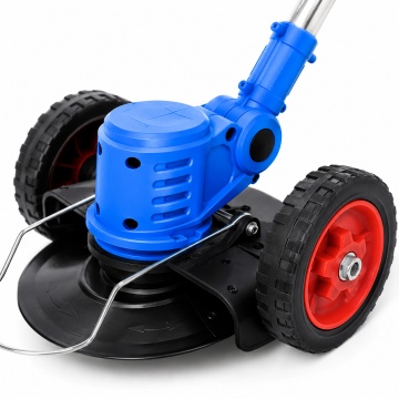 Motocoasa electrica cu roti 2 acumulatori 48V, fara fir, 18000 RPM, Autonomie Mare, 3 Tipuri de Lame de Taiere, Brat ajustabil, Pexor, Albastru - Img 3