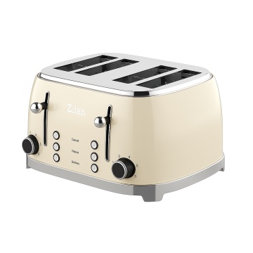 Prajitor de paine Retro Zilan ZLN1214, 1500W, 4 felii, 6 trepte, functie dezghetare, reincalzire si stop, tavita firimituri, inox