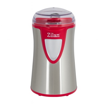 Rasnita cafea Zilan ZLN8012 – 150W, 50g, inox, cutite otel inoxidabil, argintiu/rosu