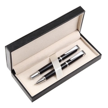 Set cadou stilou + pix Cresco Classic, corp metalic grafit argintiu - S1399 - Img 1