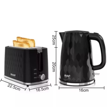 Set mic dejun Raf R19000 – Prajitor paine 750-900W & Fierbator apa 2200W, negru - Img 6