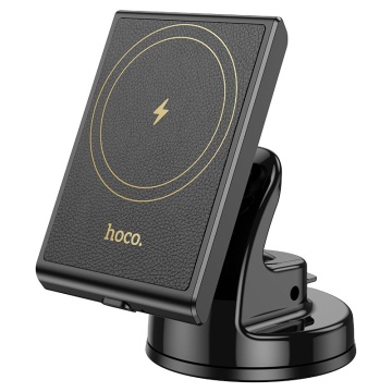 Suport auto Hoco HW20, wireless 15W, MagSafe, bord/parbriz, MultiAngle, negru - Img 1