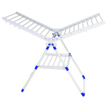 Uscator rufe pliabil ZILAN MARRONE, 18m, plastic metal, constructie rezistenta, ZLN6072, alb-albastru