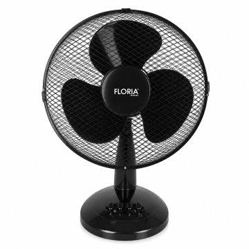 Ventilator de birou Floria ZLN3383, 35W, 34 cm, 3 viteze, oscilatie, negru