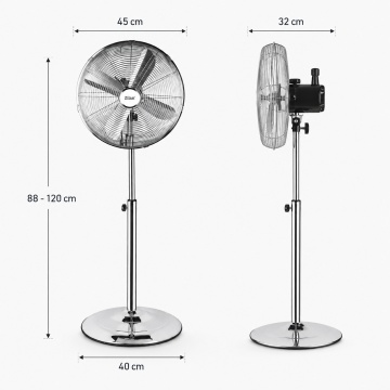 Ventilator inox cu picior Zilan ZLN1112, 50W, 3 viteze, oscilatie, 120 cm - Img 6