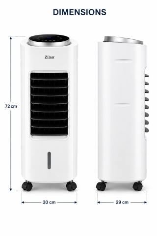 Ventilator racitor si purificator aer Zilan ZLN1314, 65W, rezervor 7L, timer, telecomanda, alb - Img 6