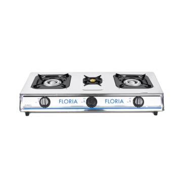 Aragaz inox 3 ochiuri FLORIA, piezo, 1.9kW, ZLN8472, alb-gri - Img 3