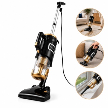 Aspirator vertical cu fir multifunctional 3 in 1 Hoffmans HM-8803 Putere 1800W, Filtrare multipla, Cablu 4.8m, Negru/Gold - Img 8